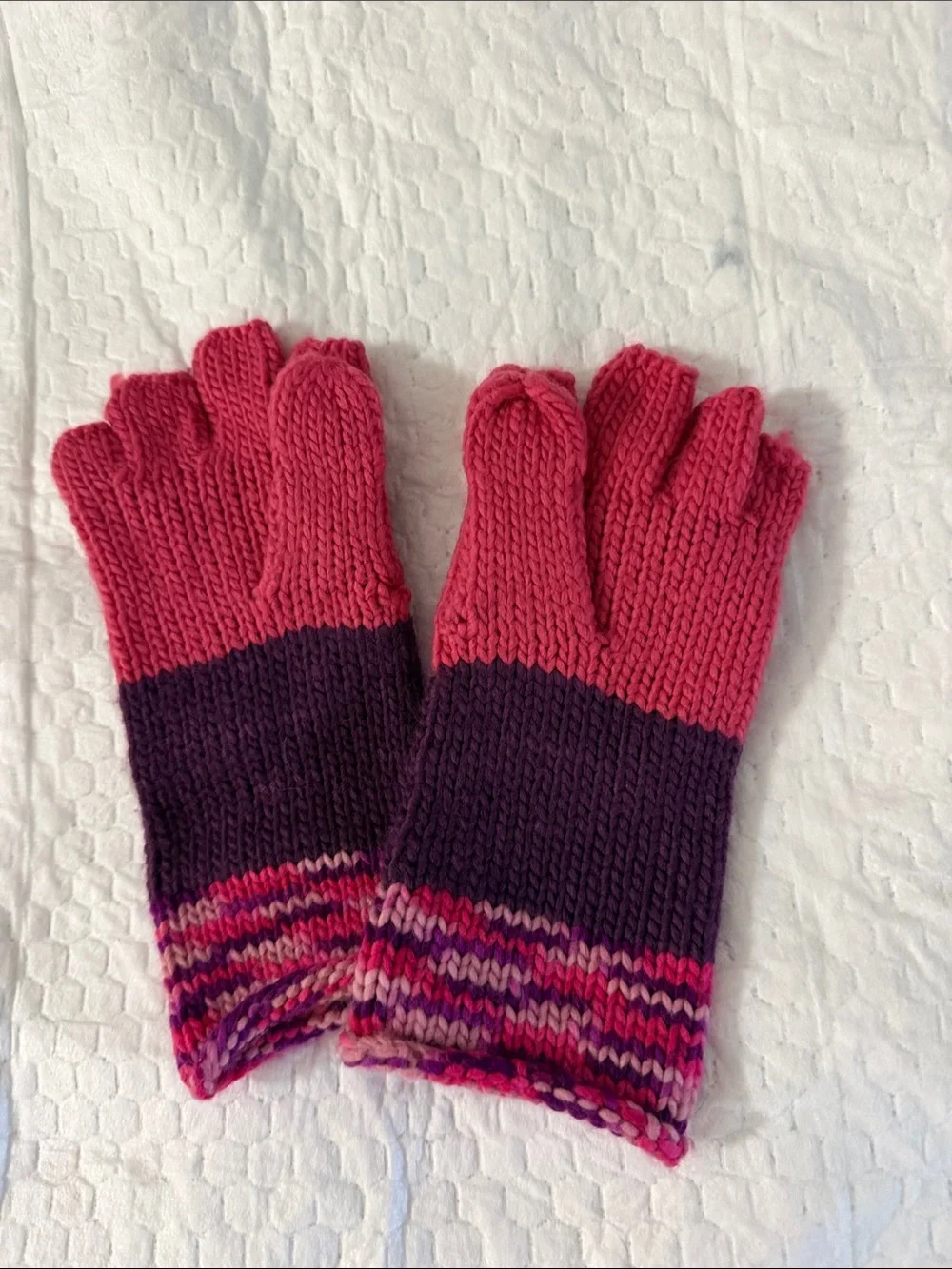 Y2k Convertible Fingerless Gloves with Detachable mitten - Pink & Purple
